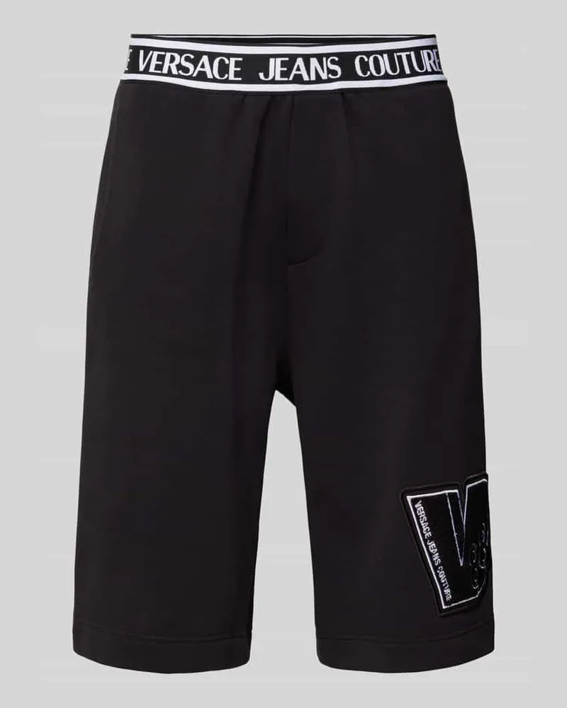 Versace Jeans Sweatshorts mit elastischem Logo-Bund Black