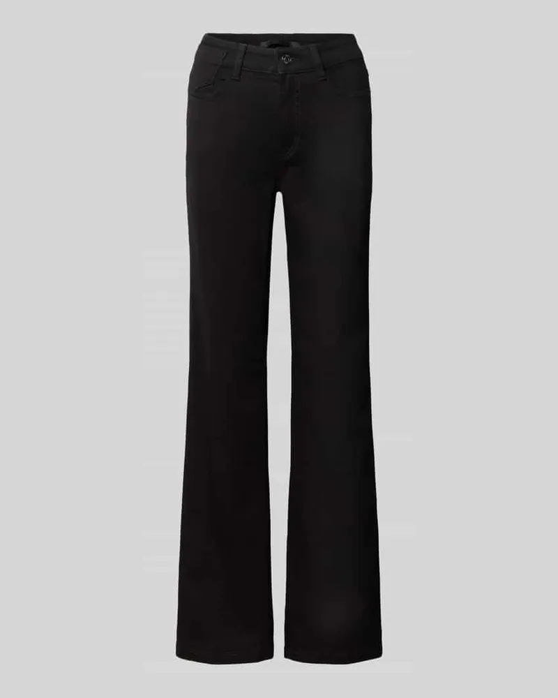 MAC Jeans Straight Fit Jeans mit ausgestelltem Bein Modell 'Laura Black