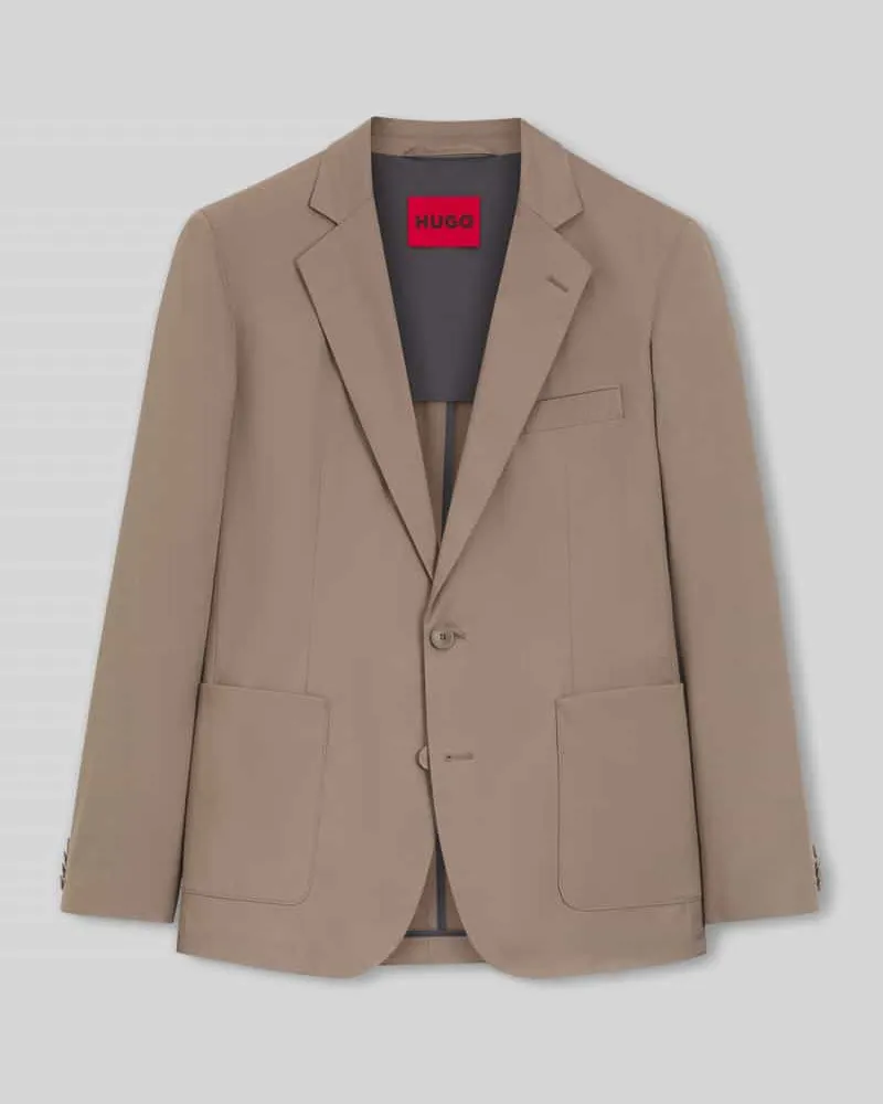 HUGO BOSS Slim Fit Sakko aus Baumwoll-Mix Modell 'HANFRED262X Hellbraun