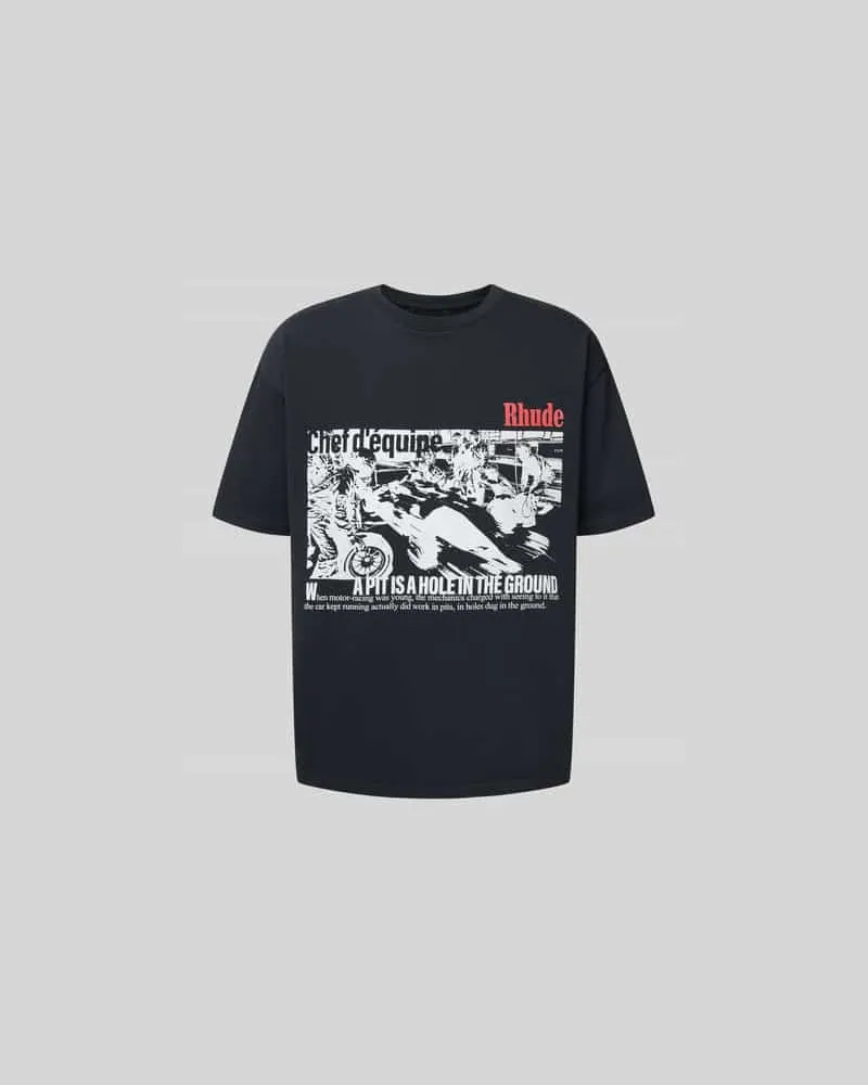 RHUDE T-Shirt mit Label-Print Black