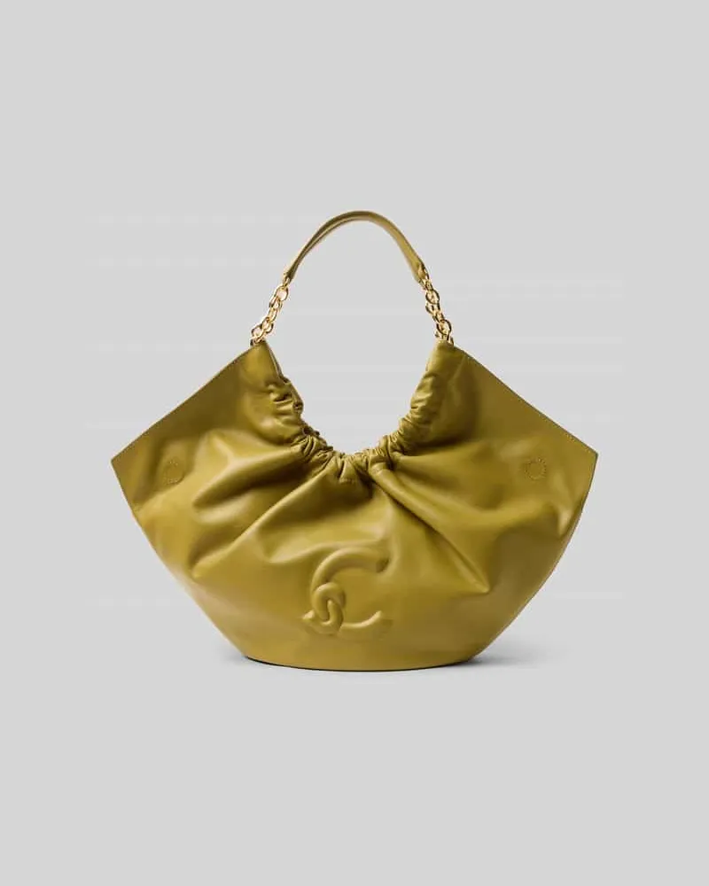 Coccinelle Henkeltasche mit Label-Detail Oliv