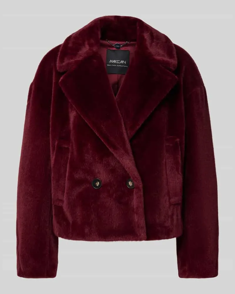Marc Cain Jacke aus Kunstfell mit Reverskragen Bordeaux