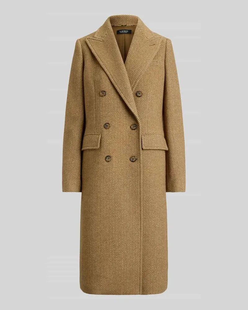 Ralph Lauren Mantel aus Wolle mit doppelreihiger Knopfleiste Camel