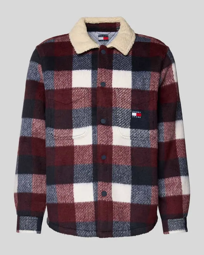 Tommy Hilfiger Oversized Hemdjacke mit Teddy-Fleece Marine
