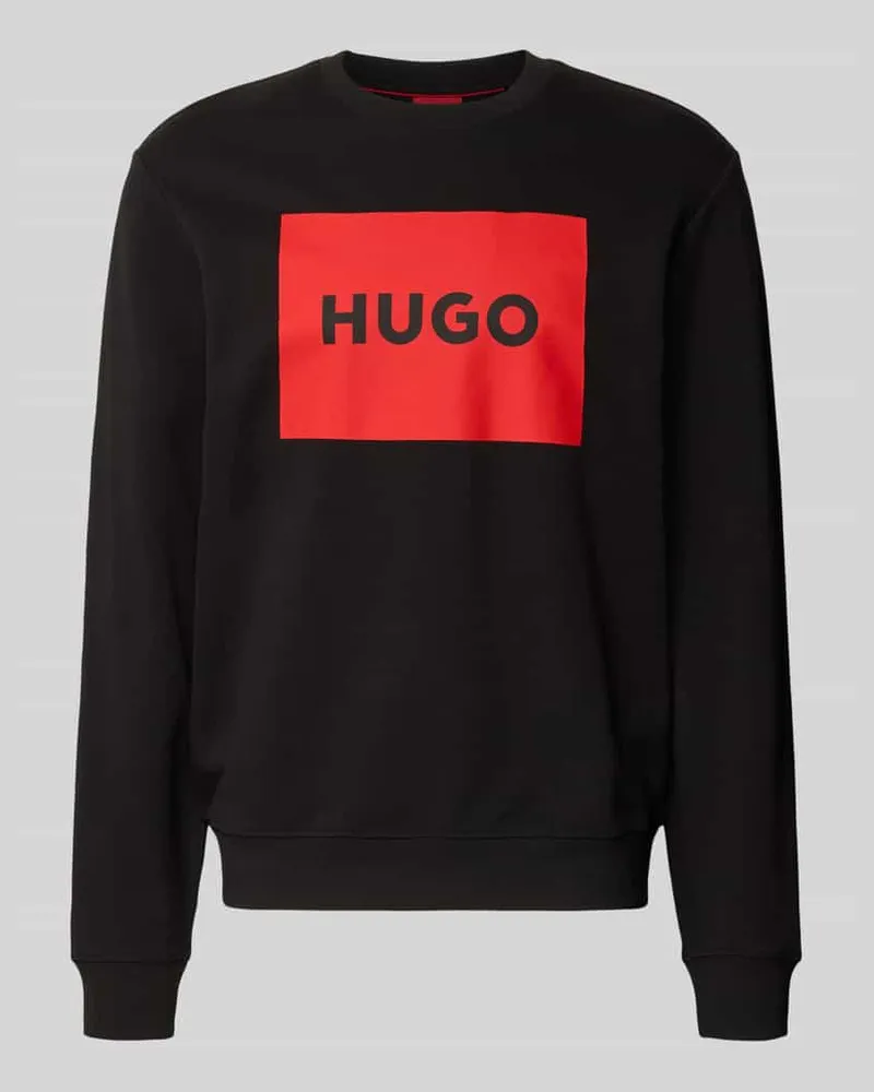 HUGO BOSS Sweatshirt mit Label-Print Modell 'Duragol Black