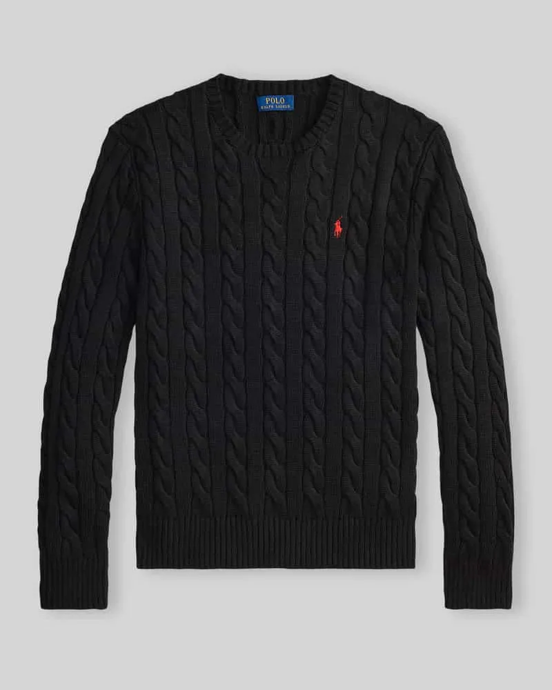 Ralph Lauren Regular Fit Pullover aus reiner Baumwolle Black
