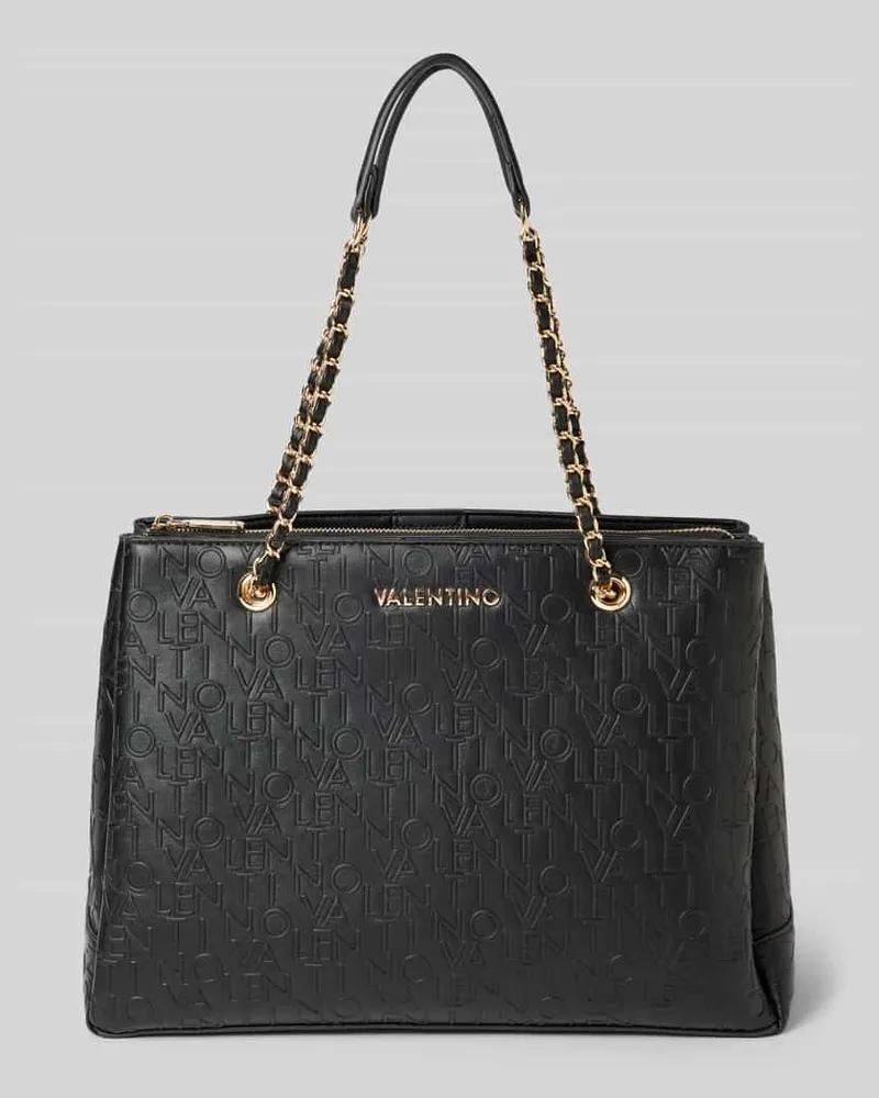Valentino Garavani Handtasche mit Label-Strukturmuster Modell 'RELAX CHAIN Black