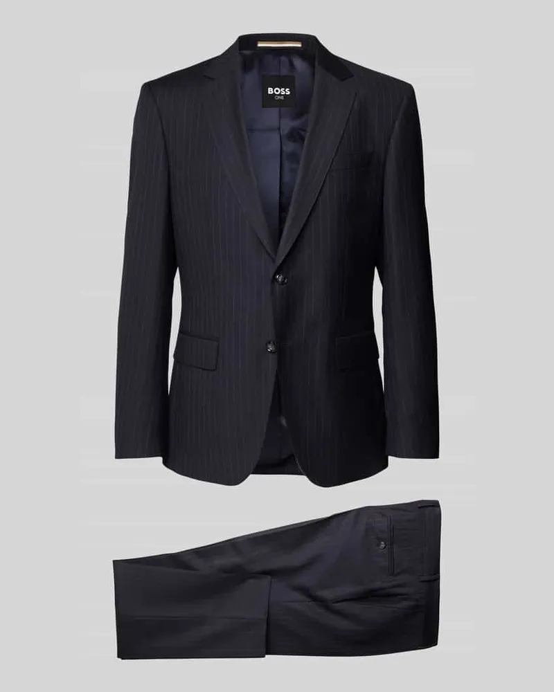 HUGO BOSS Slim Fit Anzug aus gestreifter Schurwolle Marine