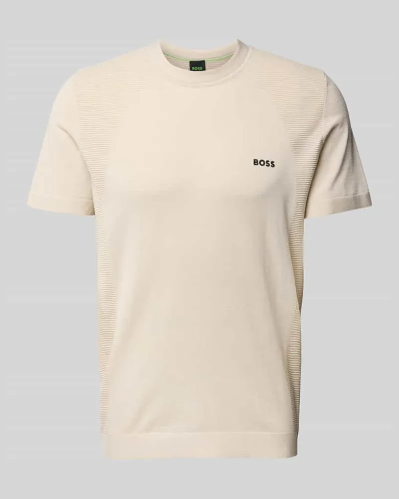 HUGO BOSS T-Shirt mit Label-Print Beige