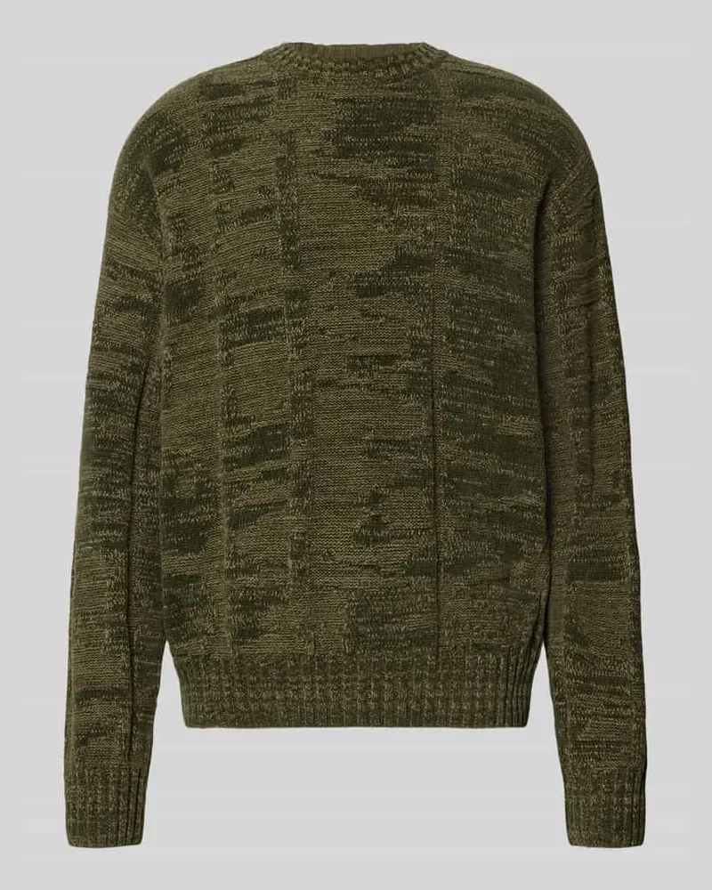 HUGO BOSS Regular Fit Strickpullover aus Baumwoll-Mix Modell 'KIRESO Khaki