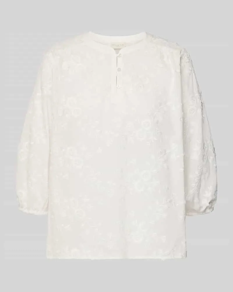 Milano Italy Langarmbluse aus Baumwoll-Mix Offwhite