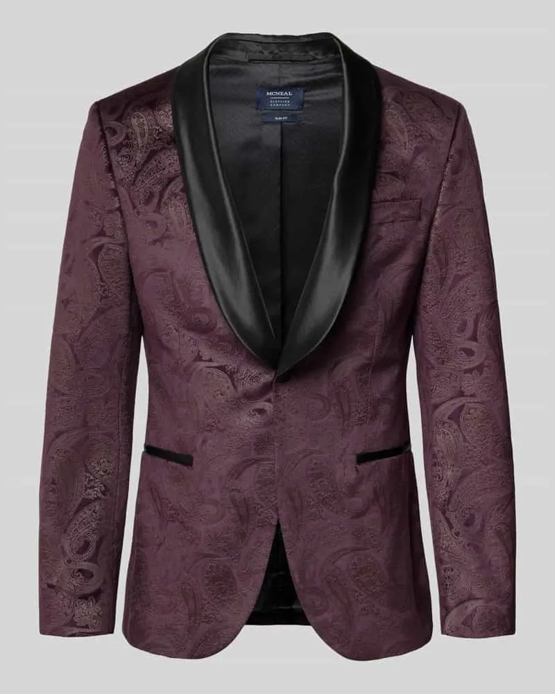 McNeal Paisley Sakko aus Samt Bordeaux