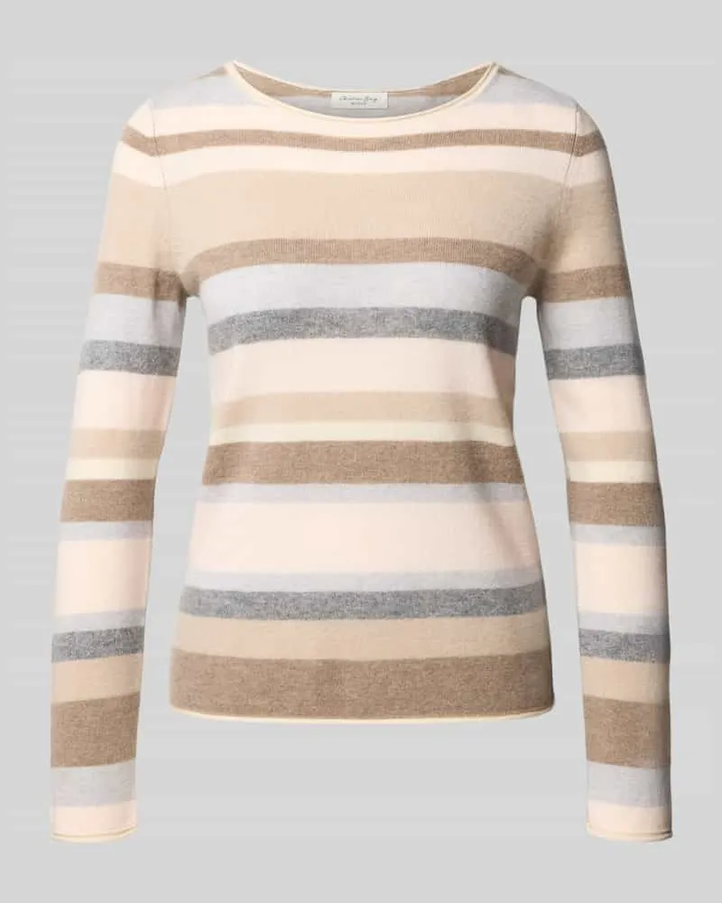 Christian Berg Regular Fit Longsleeve aus reinem Kaschmir Mud