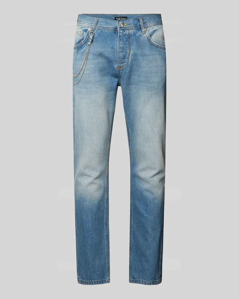 Antony Morato Cropped Slim Fit Jeans mit Ketten-Detail Jeansblau