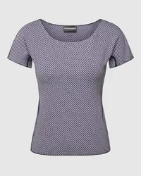 Emporio Armani T-Shirt mit Allover-Muster Hellblau