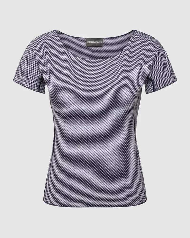 Emporio Armani T-Shirt mit Allover-Muster Hellblau