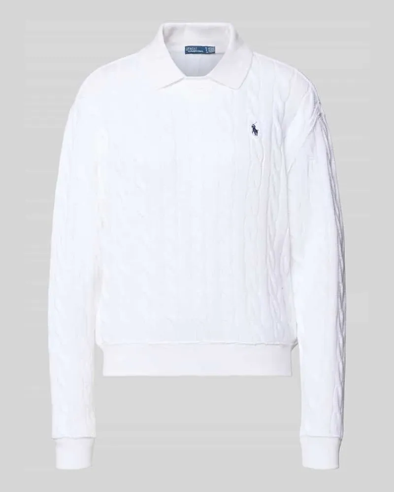 Ralph Lauren Regular Fit Pullover mit Polokragen Weiss