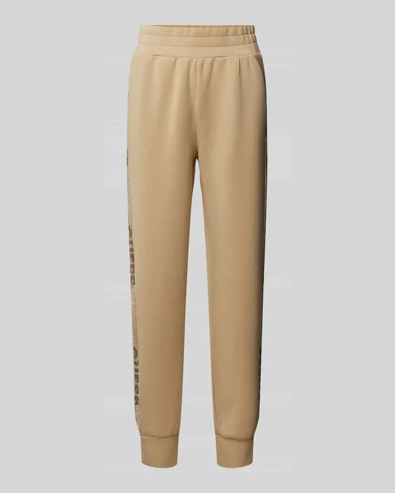 Guess Slim Fit Sweatpants mit Label-Prints Taupe