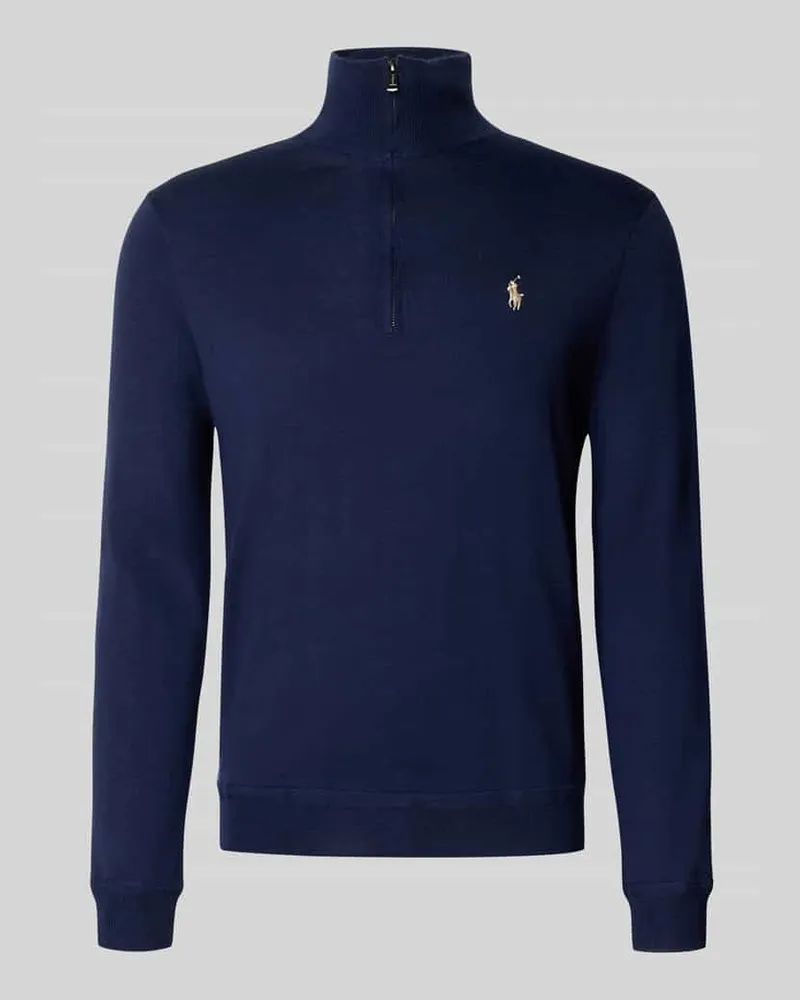 Ralph Lauren Strickpullover mit Troyer-Kragen Dunkelblau