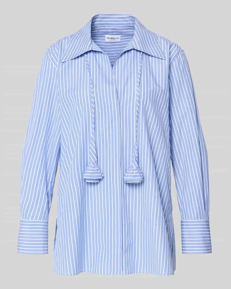 MARELLA Slim Fit Bluse mit Bindegürtel Modell 'STABARIN Hellblau