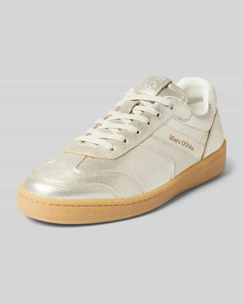 Marc O'Polo Low Top Sneaker mit Glattleder-Details Silber