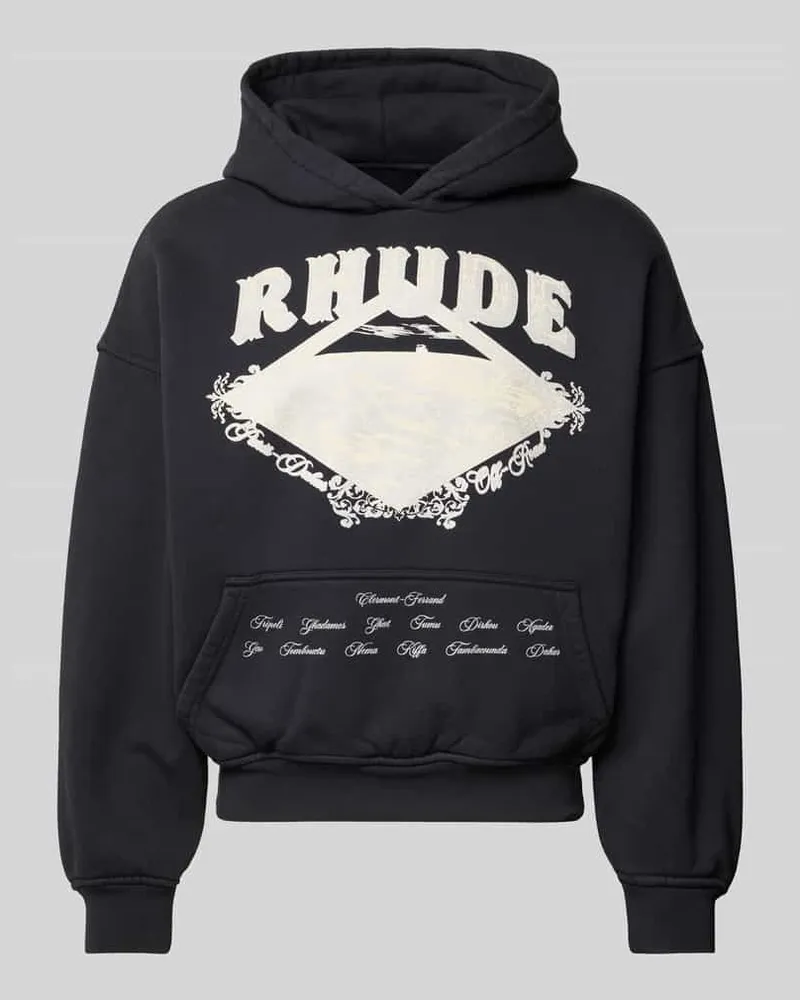 RHUDE Sweatshirt mit großem Frontprint Black