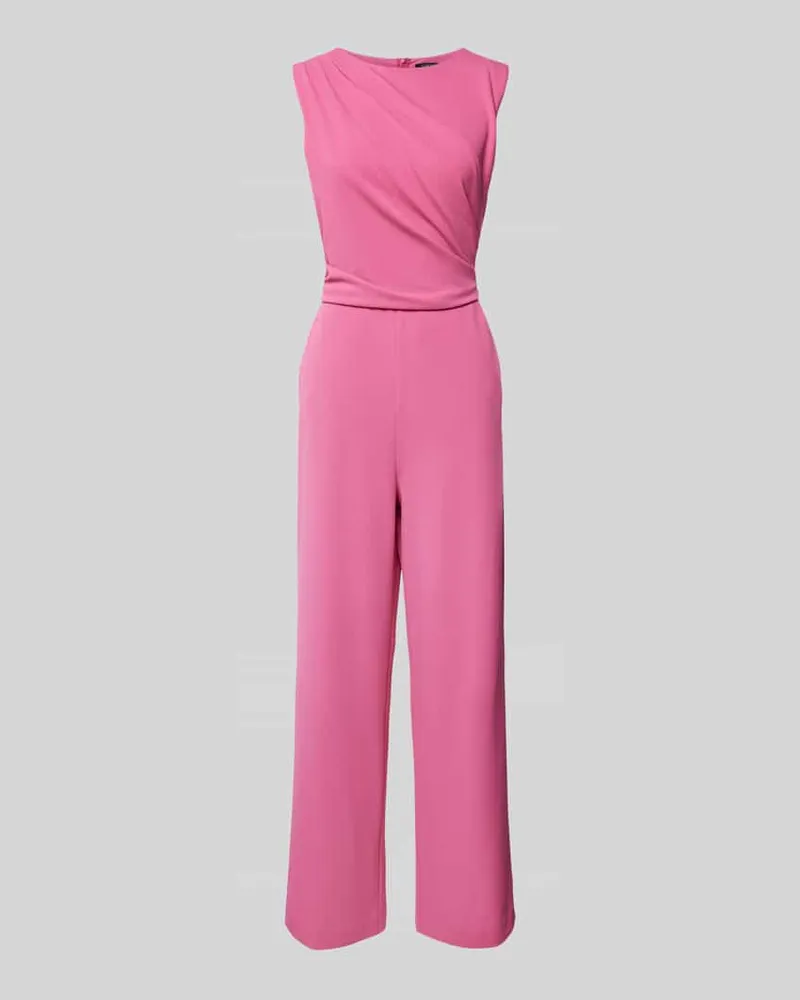 Swing Jumpsuit in unifarbenem Design mit Eingrifftaschen Pink