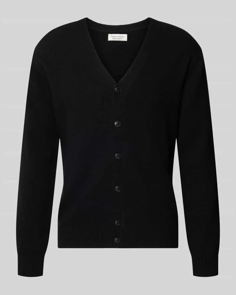 Casual Friday Cardigan mit V-Ausschnitt Modell 'KARL Black