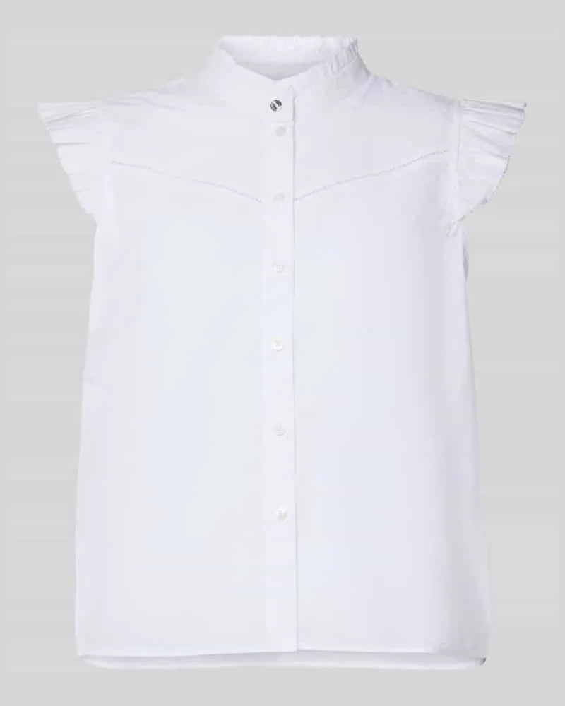 HUGO BOSS Regular Fit Blusentop aus reiner Baumwolle Modell 'BELLANA Weiss