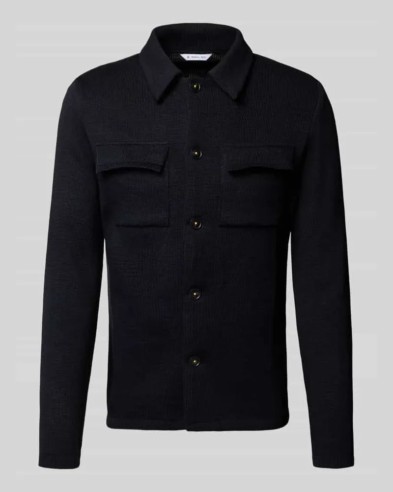 Manuel Ritz Hemdjacke mit Knopfleiste Marine
