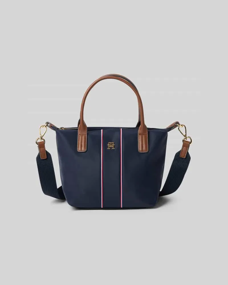 Tommy Hilfiger Henkeltasche mit gestickten Kontraststreifen Dunkelblau