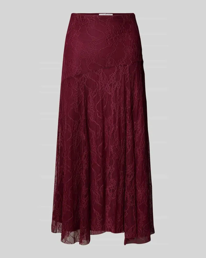 Rich&Royal Midirock aus Spitze mit seitlichem Reißverschluss Bordeaux