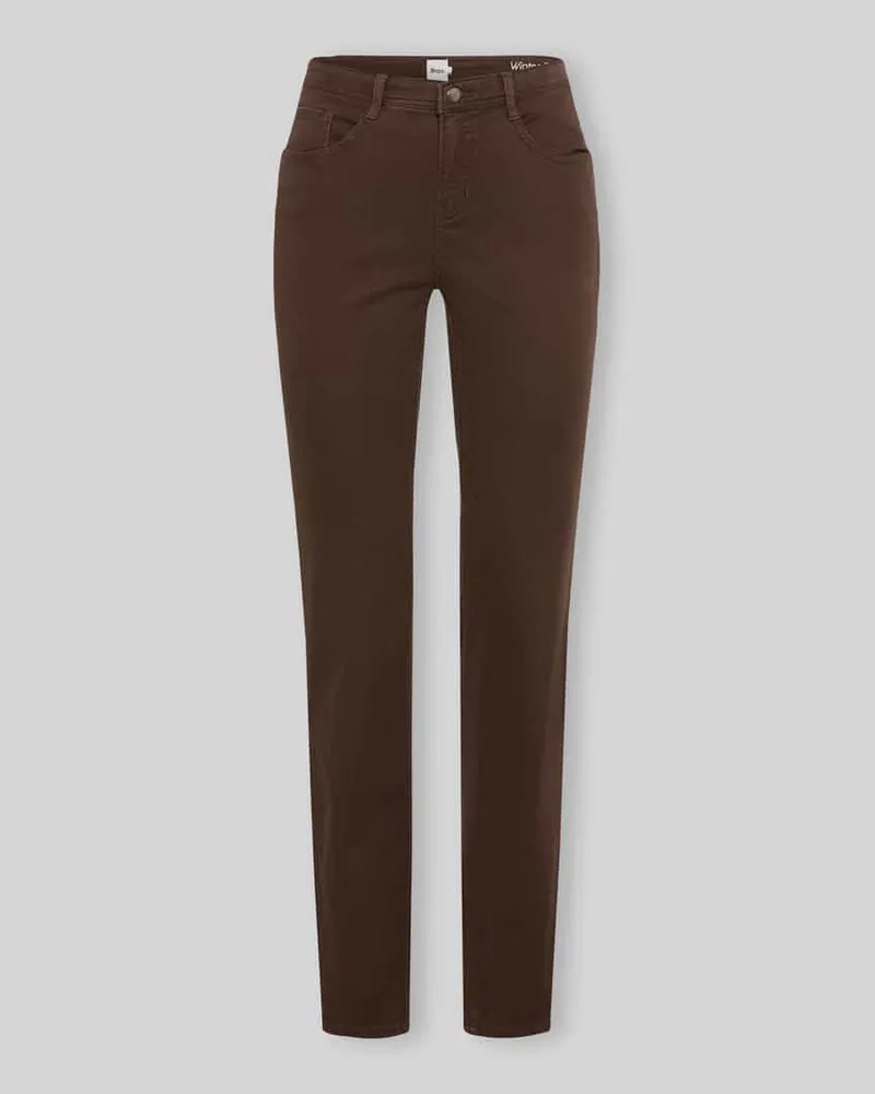 Brax Regular Fit Gerade Hose aus Lyocell-Mix mit Modal-Baumwoll-Anteil Modell 'MARY Dunkelbraun
