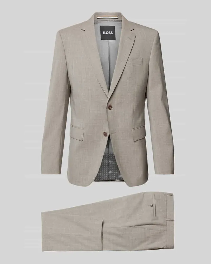 HUGO BOSS Anzug mit Strukturmuster Beige