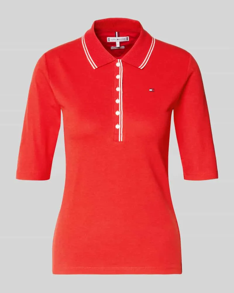 Tommy Hilfiger Slim Fit Poloshirt aus Lyocell-Mix Rot