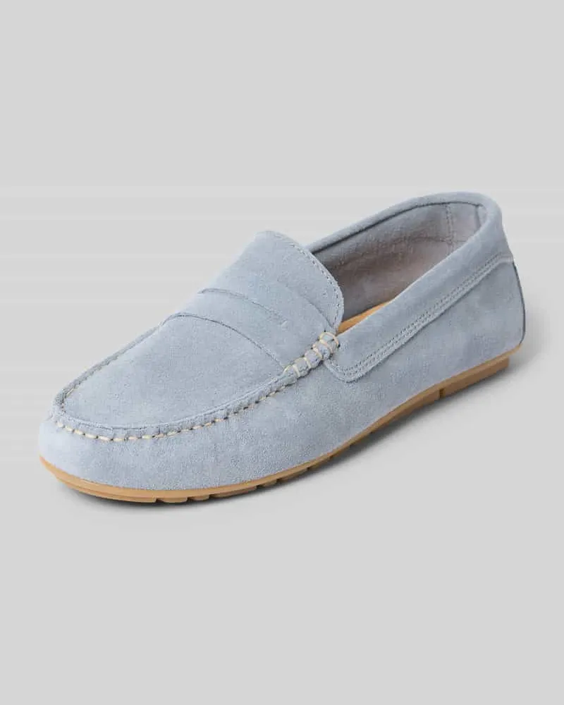 Marc O'Polo Slipper aus echtem Rindsleder Hellblau