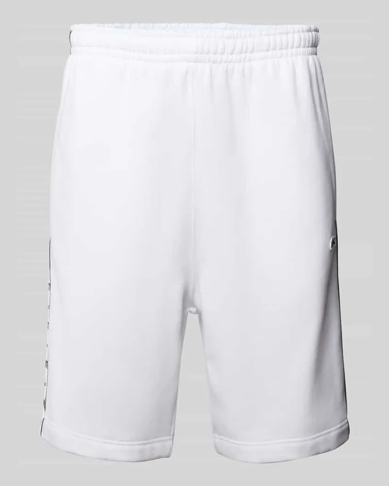 Lacoste Regular Fit Sweatshorts mit Label-Patch Weiss