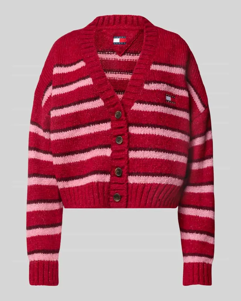 Tommy Hilfiger Oversized Strickjacke mit Alpaka-Anteil Bordeaux
