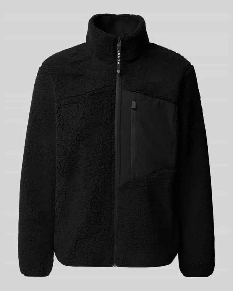 Luhta Teddyfell-Jacke mit Brusttasche Modell 'JUUSELA Black