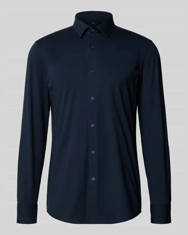 HUGO BOSS Slim Fit Businesshemd aus Baumwoll-Mix Modell 'P-HANK-S Marine