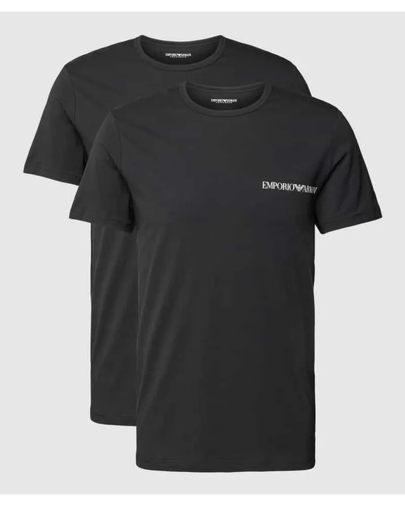 Emporio Armani T-Shirt mit Label-Print Black