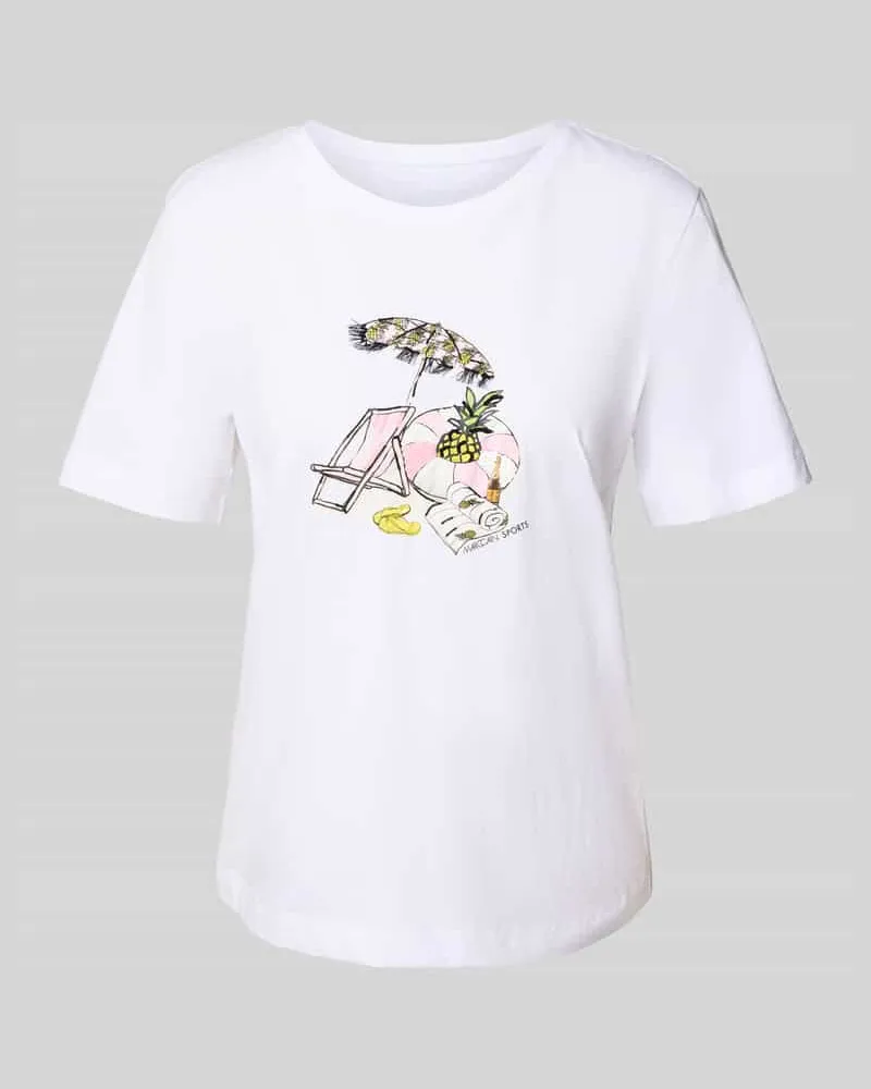 Marc Cain T-Shirt mit Motiv-Print Weiss