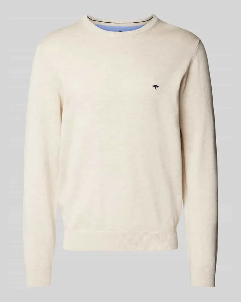 Fynch-Hatton Strickpullover mit Rundhalsausschnitt Offwhite
