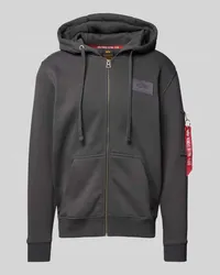 Alpha Industries Sweatjacke mit Label-Details Anthrazit