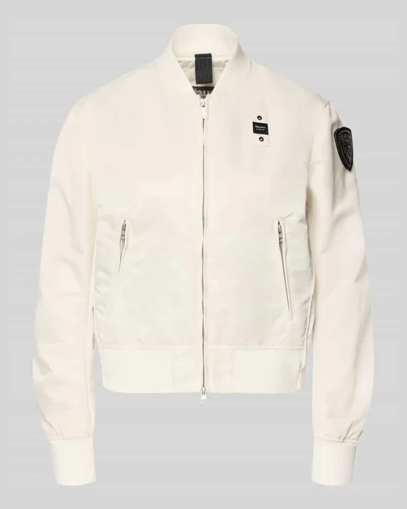 Blauer Bomberjacke mit Reißverschlusstaschen Modell 'LAURIE Weiss