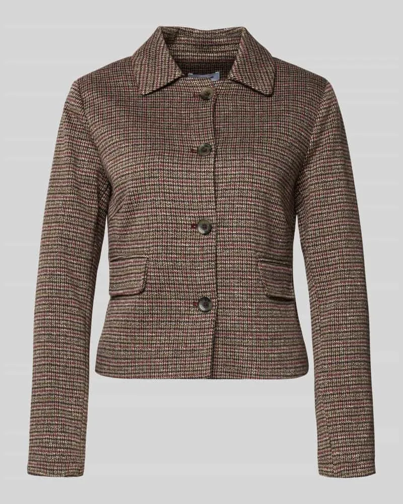 More & More Regular Fit Blazer mit Viskose-Anteil Dunkelbraun
