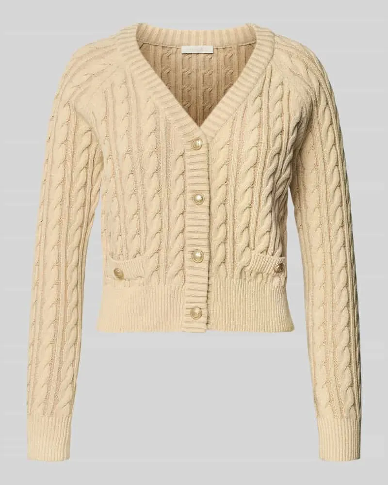 Guess Strickjacke mit Zopfmuster Modell 'GISELLE Camel