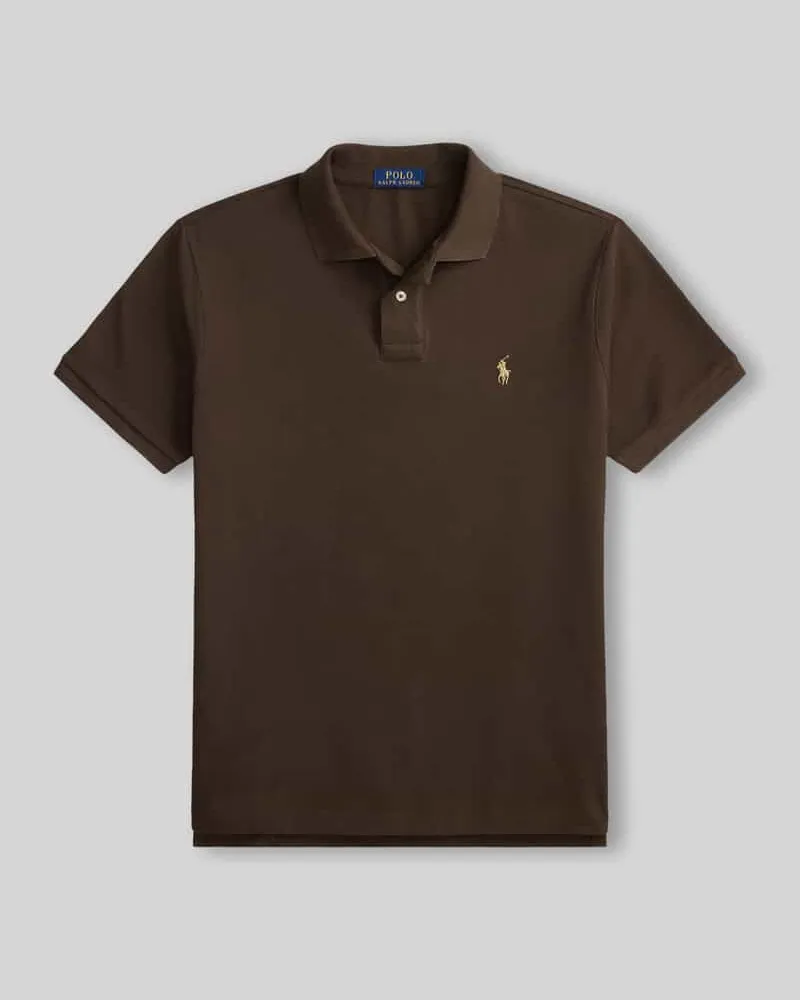 Ralph Lauren Regular Fit Poloshirt aus reiner Baumwolle Mittelbraun
