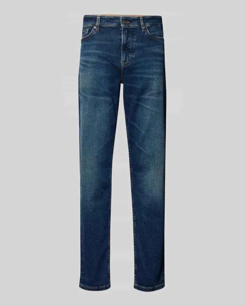 HUGO BOSS Regular Fit Jeans aus Baumwoll-Mix Modell 'RE.MAINE BO Jeansblau