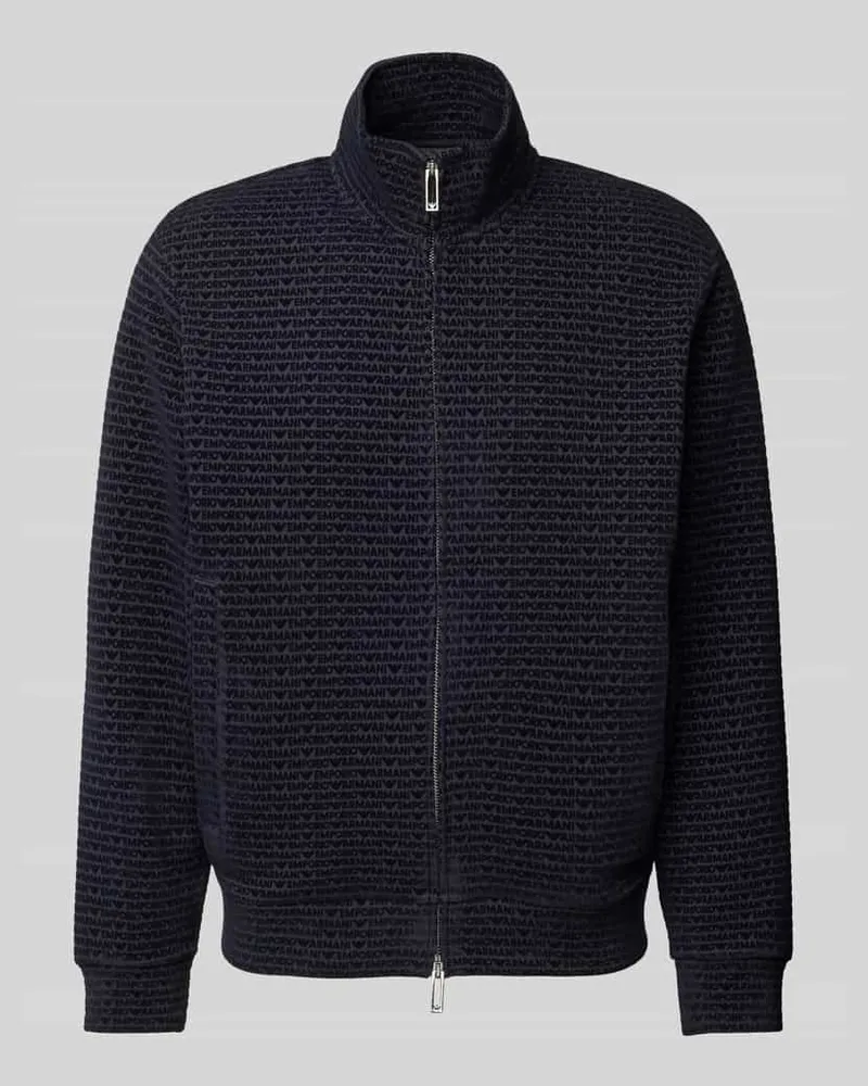 Emporio Armani Sweatjacke mit Label-Print Marine